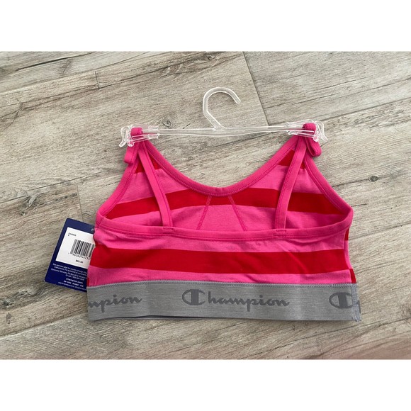NWT S Small Champion Heritage Bralette Pink Red Stripe Lounge Bra Bra CH50AS - Picture 4 of 4